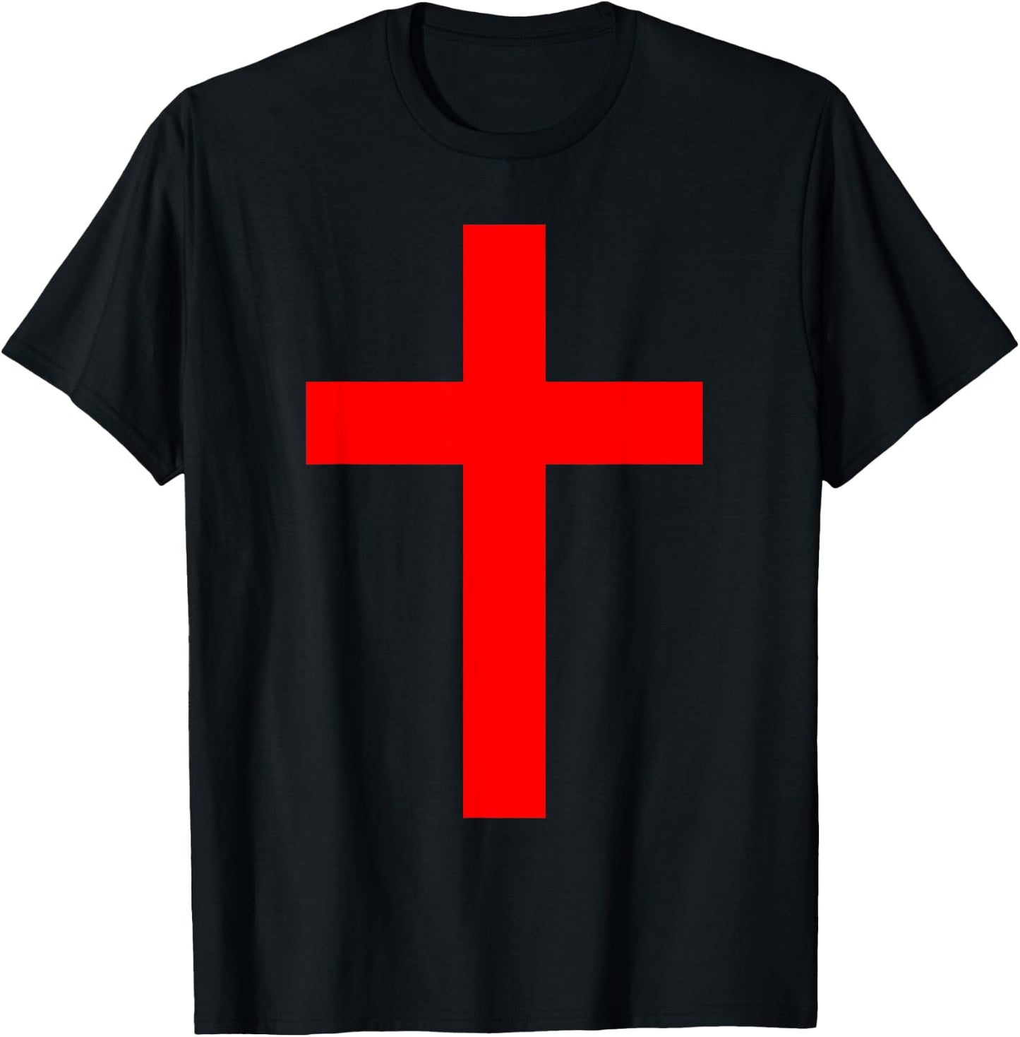Red Christian Jesus Cross T-Shirt - T-Shirt | Black