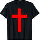 Red Christian Jesus Cross T-Shirt - T-Shirt | Black