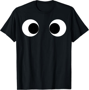 Really Creepy Scary Side Eyes Eyeballs Race Running Monster T-Shirt - T-Shirt | Black