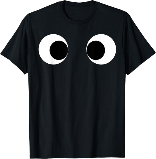 Really Creepy Scary Side Eyes Eyeballs Race Running Monster T-Shirt - T-Shirt | Black