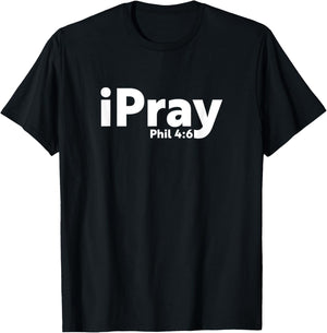 Christian Prayer iPray T shirt Gift T-Shirt - T-Shirt | Black