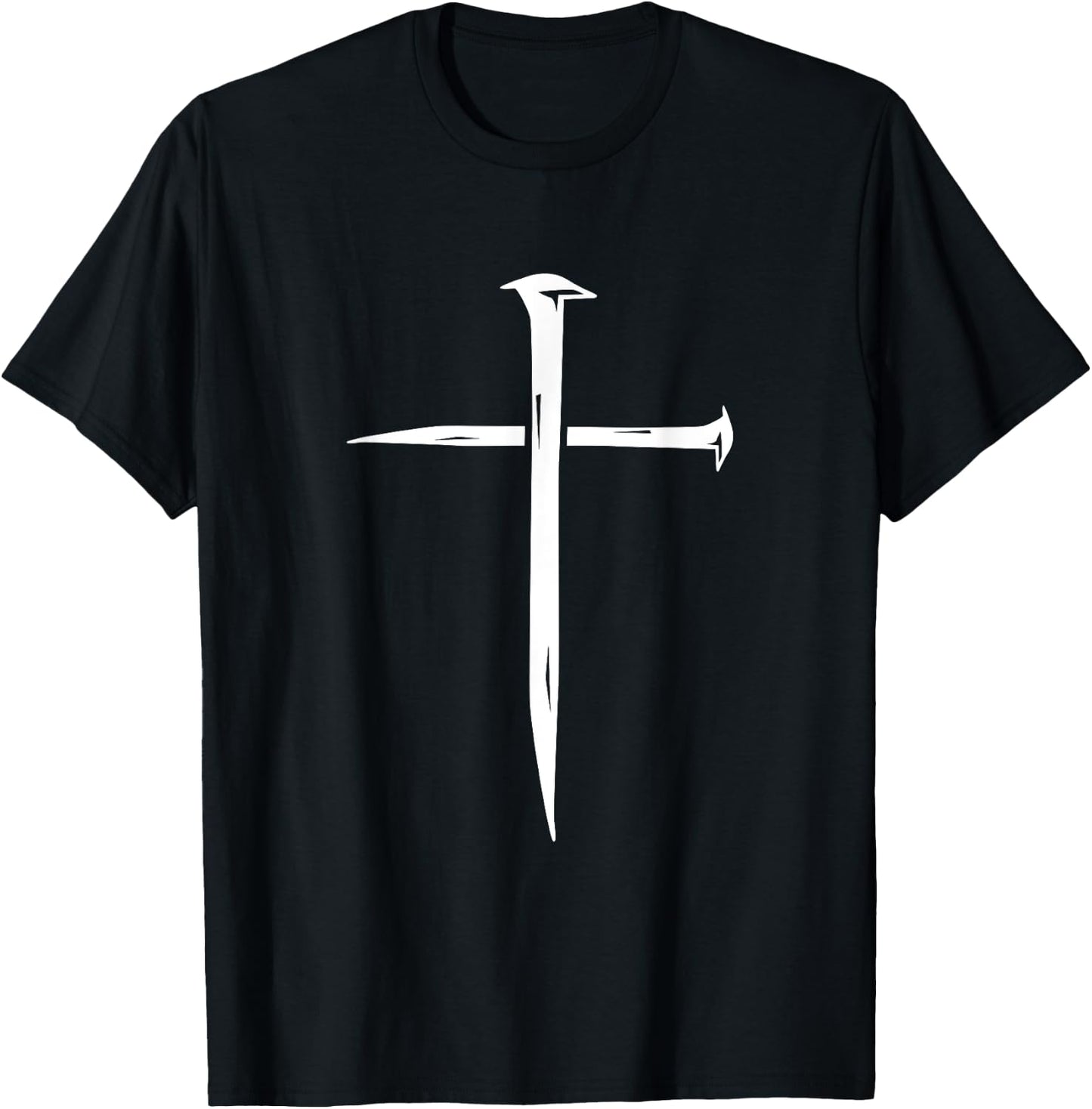 Cross Nails Crucifix Christian Catholic Religous Faith T-Shirt - T-Shirt | Black