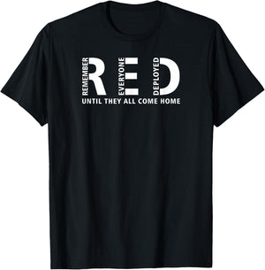 RED Friday Remember Everyone Deployed Military T-Shirt - T-Shirt | Black