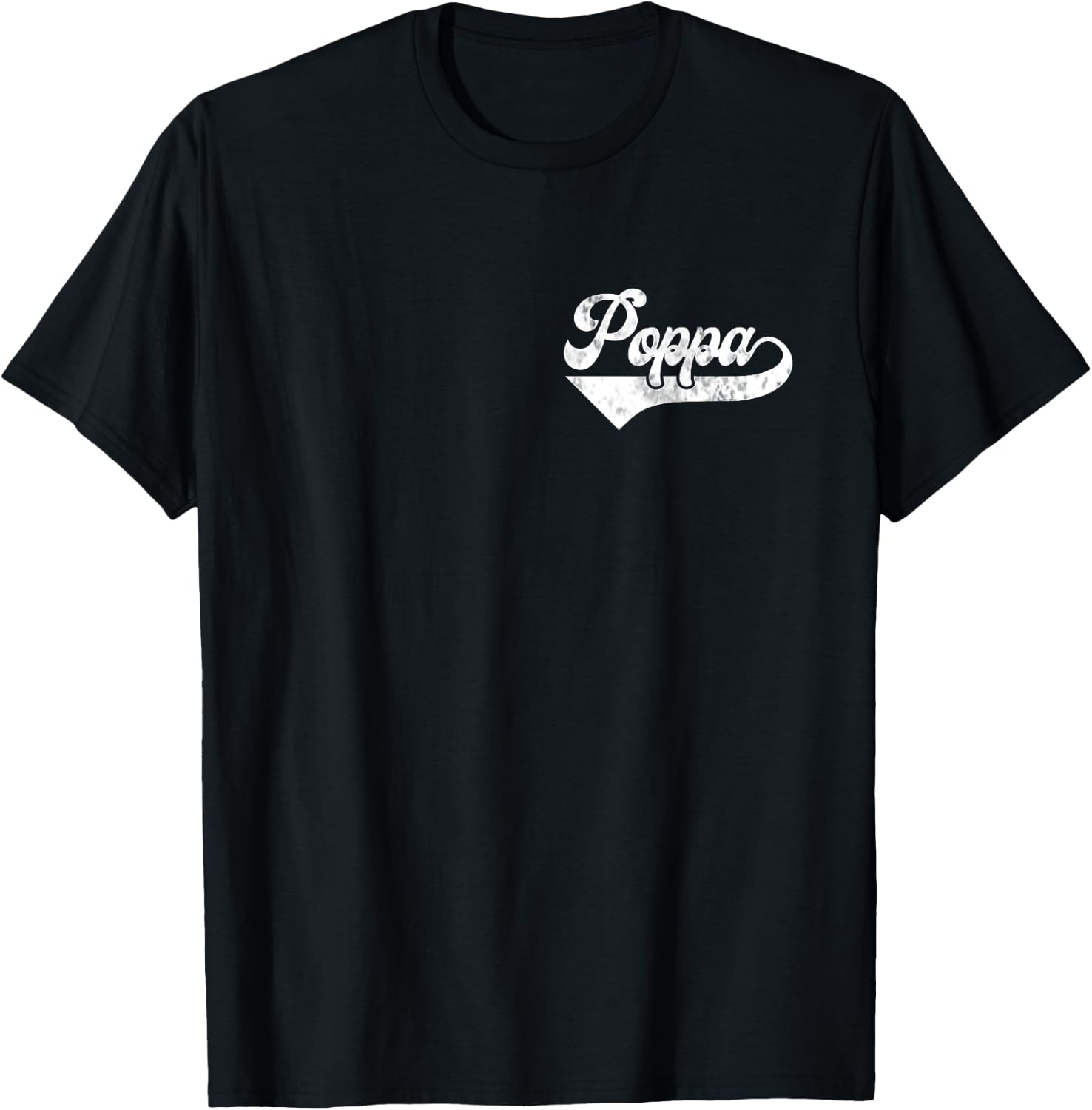 Poppa Vintage Retro Father's Day for Papa Grandpa T-Shirt - T-Shirt | Black