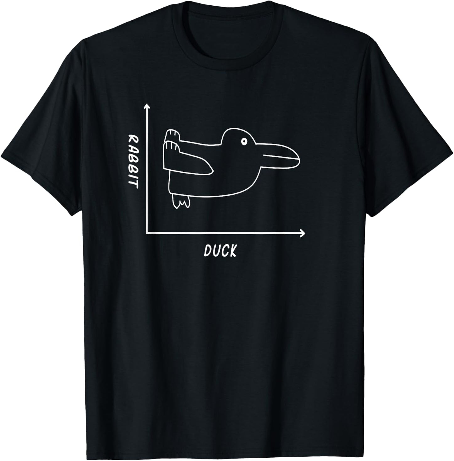 Duck/Rabbit Graph Illusion - Fun Math T-Shirt - T-Shirt | Black
