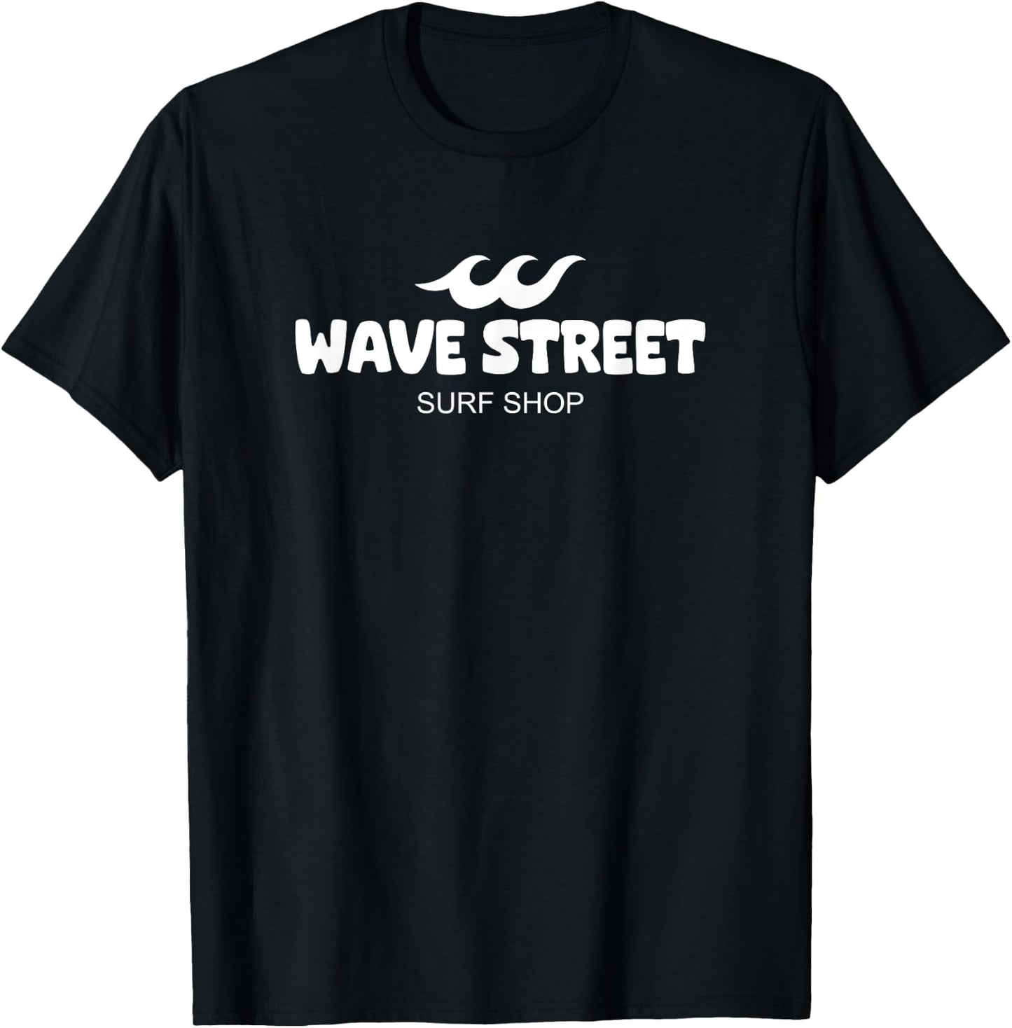Wave Street Classic Waves on the Beach Surf Shop Graphic Men Women Girls Kids T-Shirt - T-Shirt | Black