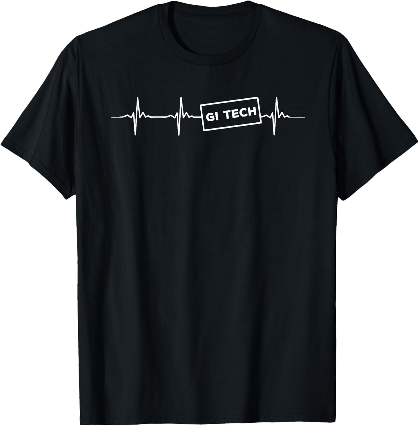 Awesome GI Tech Heartbeat Apparel Endoscopy Technician T-Shirt - T-Shirt | Black