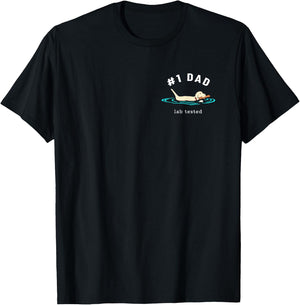 2 Sided Print - Yellow Labrador Retriever #1 Dad Lab Tested T-Shirt - T-Shirt | Black