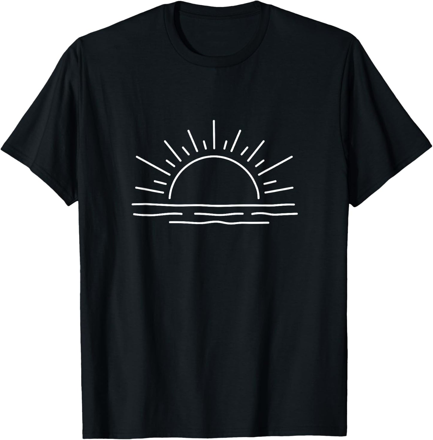 Sunrise Sea Casual Summer Vacation Men Women Cool Sunshine T-Shirt - T-Shirt | Black