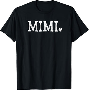Mimi Gifts Design with Heart Love Mimi T-Shirt - T-Shirt | Black