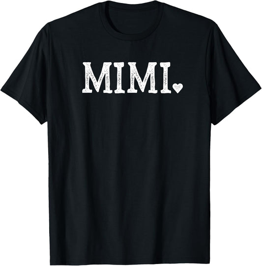 Mimi Gifts Design with Heart Love Mimi T-Shirt - T-Shirt | Black