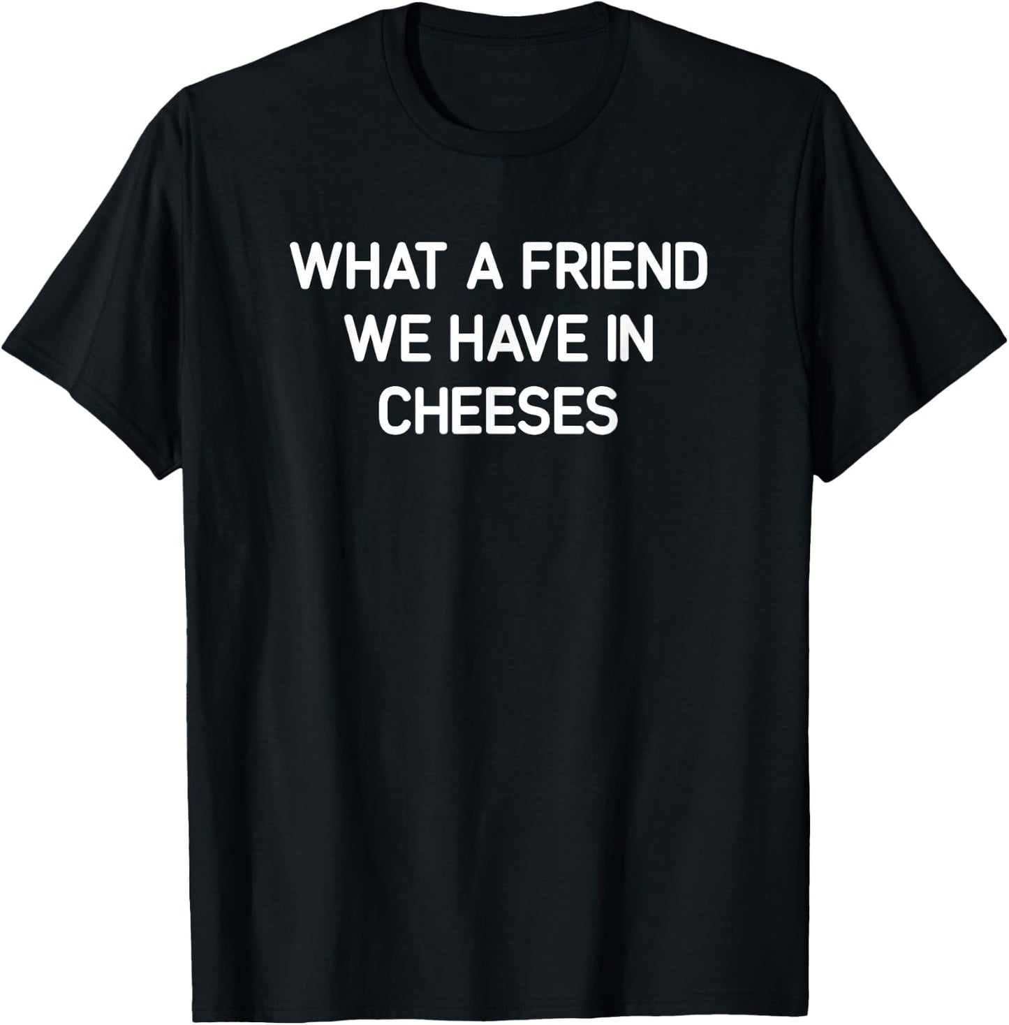What A Friend We Have In Cheeses, Funny, Jokes, Sarcastic T-Shirt - T-Shirt | Black