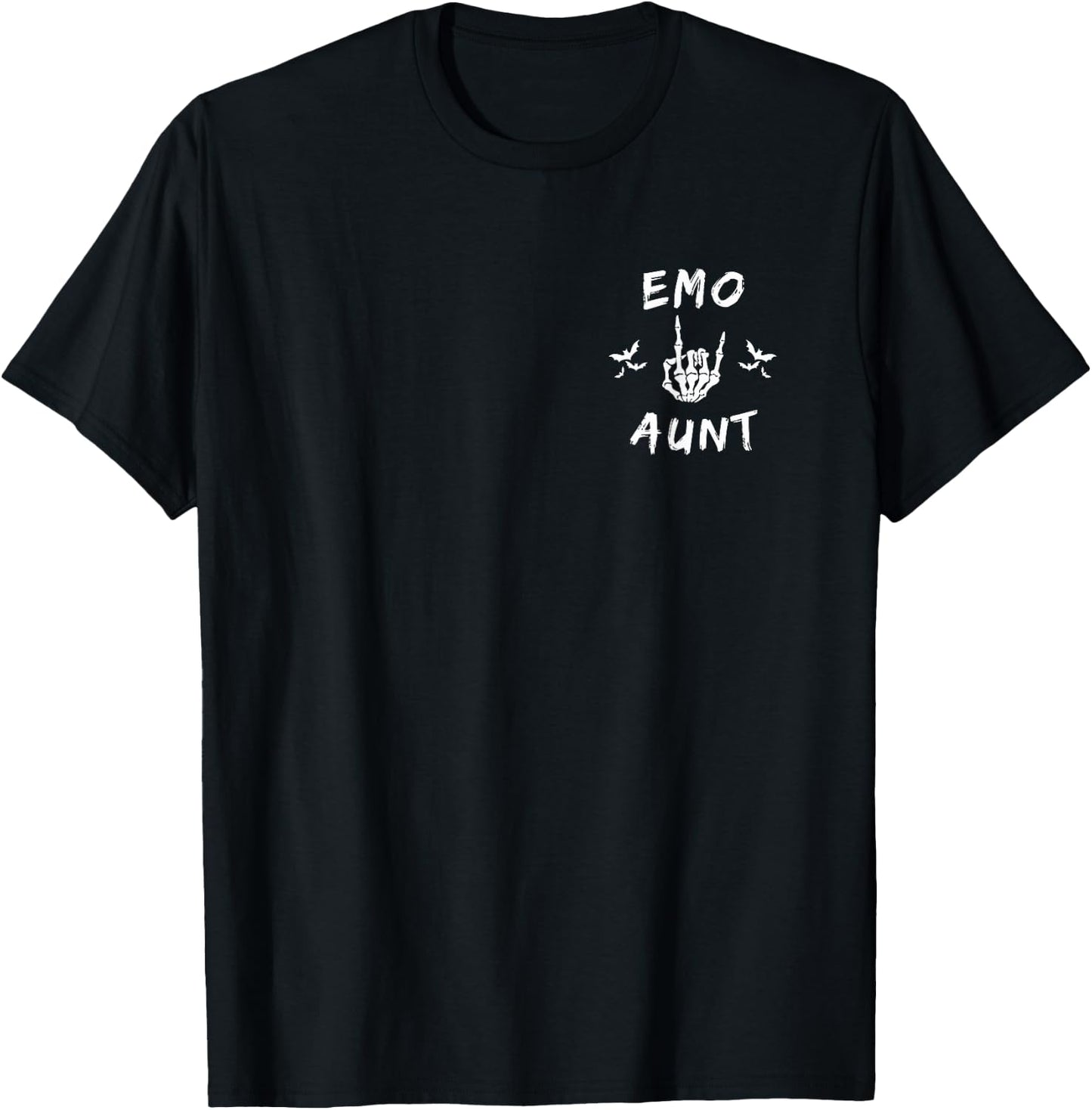 Emo Aunt cool Emo auntie Goth Punk skeleton hand rock on T-Shirt - T-Shirt | Black