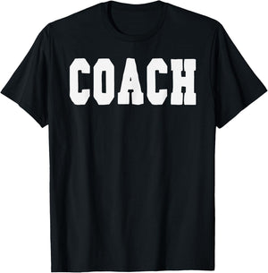 Coach Bold Lettering Halloween Costume Dress Up T-Shirt - T-Shirt | Black