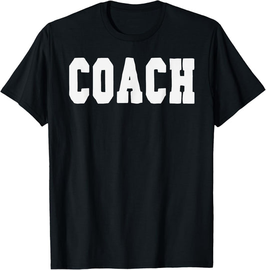 Coach Bold Lettering Halloween Costume Dress Up T-Shirt - T-Shirt | Black