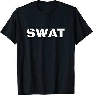 Lazy Halloween Costume Shirt SWAT Police T-Shirt - T-Shirt | Black