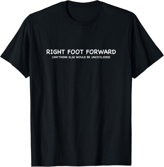 Surf Skate Boarding Shirt Ride Goofy Right Foot Forward T-Shirt - T-Shirt | Black