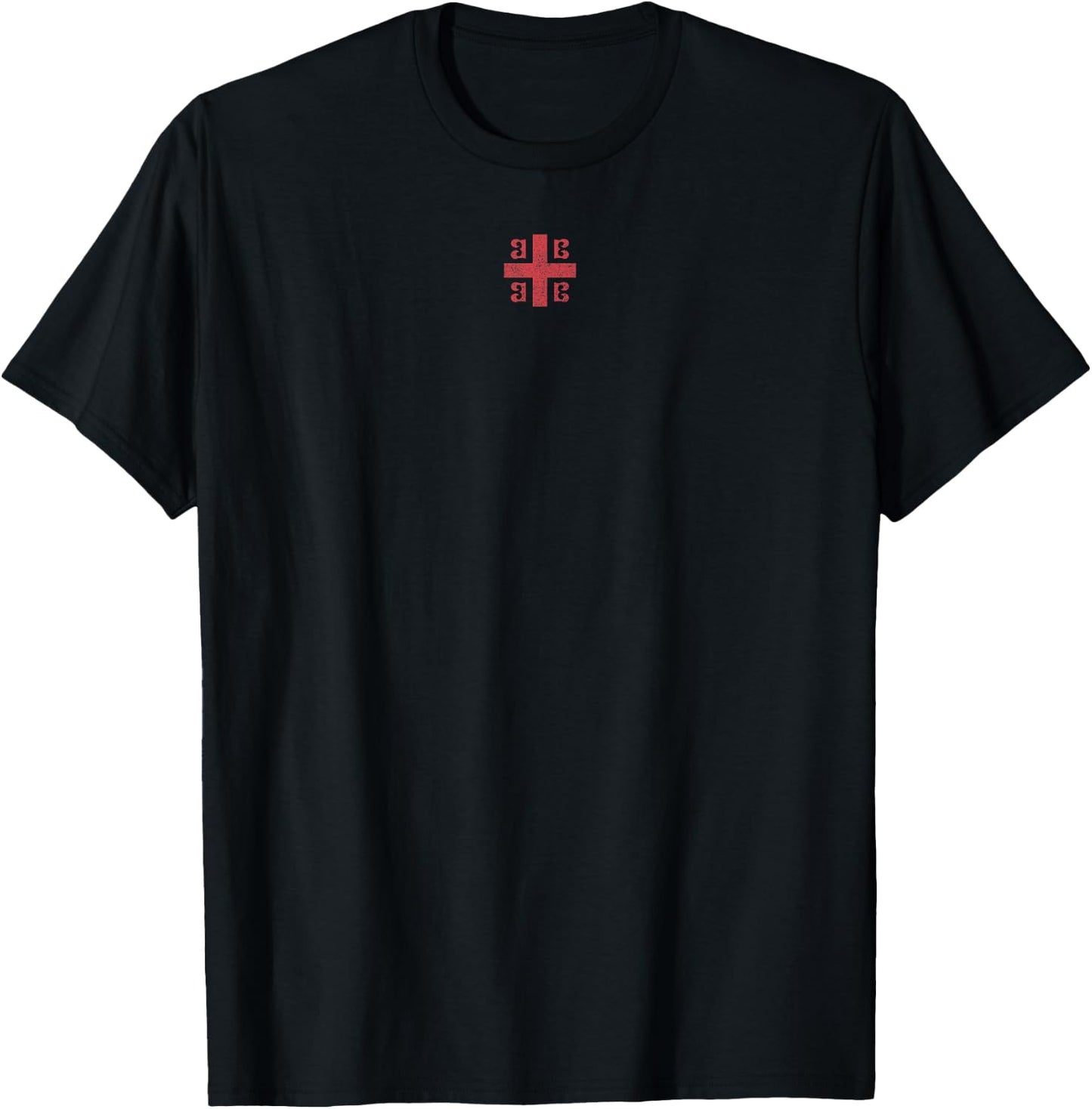 Serbian Cross Flag Coat of Arms Serbia Orthodox Church T-Shirt - T-Shirt | Black