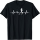 Running heartbeat Cross country running Gift girls women T-Shirt - T-Shirt | Black