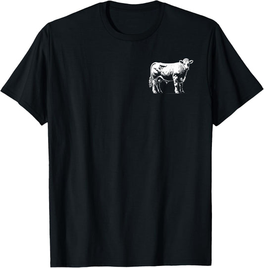 Cow Farmer Breeder - Monochromatic Murray Grey Cattle T-Shirt - T-Shirt | Black