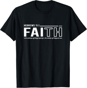 Faith Hebrews 11:1 Jesus Religious T-Shirt - T-Shirt | Black