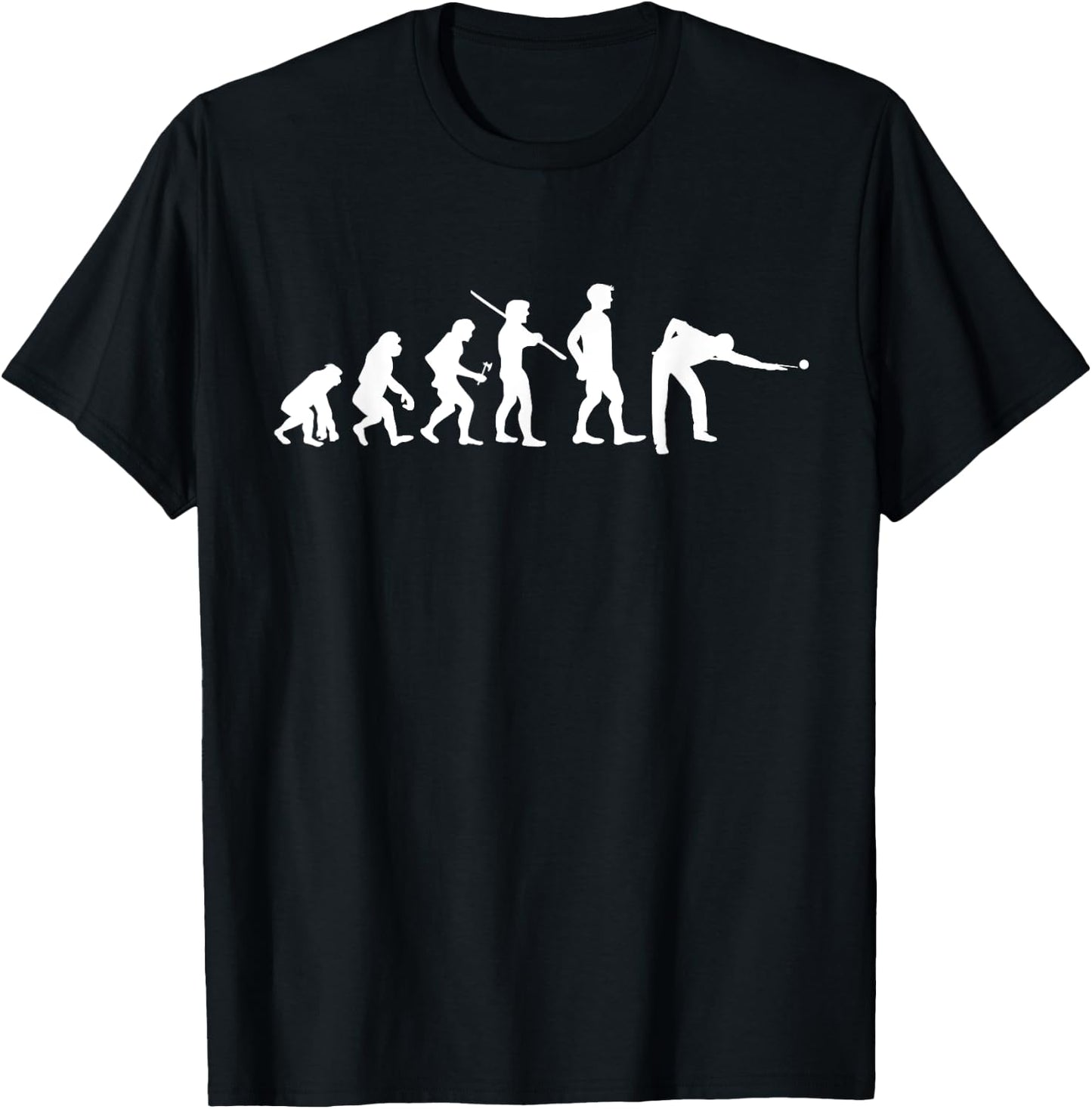 Evolution Pool Funny Pool Player Billiards Player T-Shirt - T-Shirt | Black
