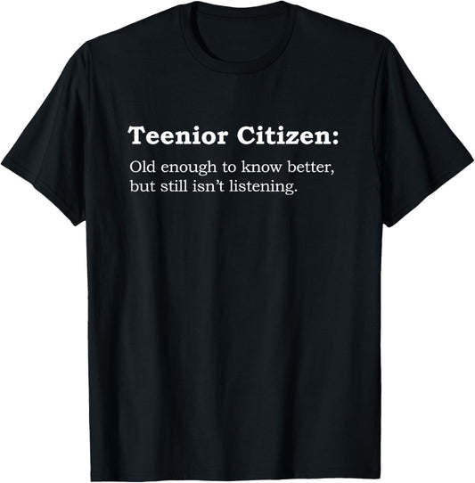 Teenior Citizen - Funny Rebel Senior Citizen T-Shirt - T-Shirt | Black