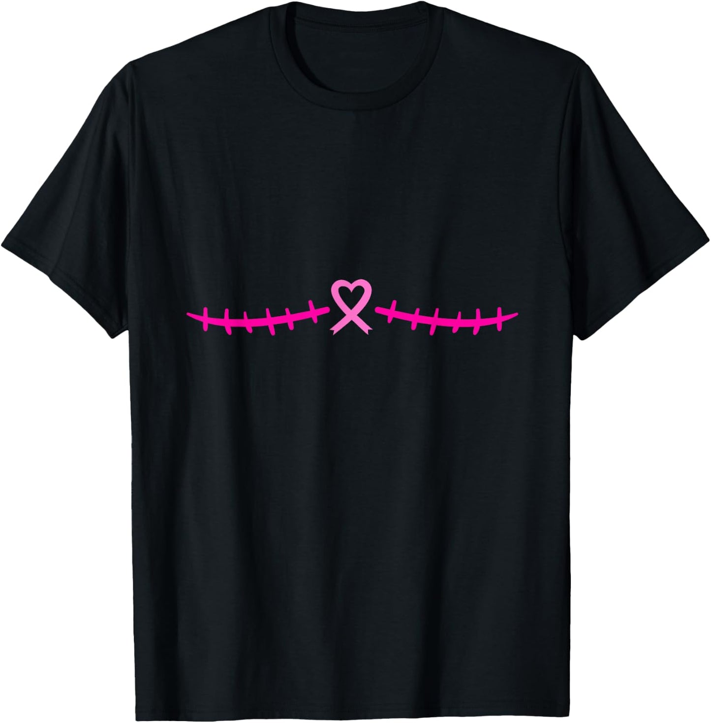 Double Mastectomy Breast Cancer Survivor Pink Ribbon T-Shirt - T-Shirt | Black