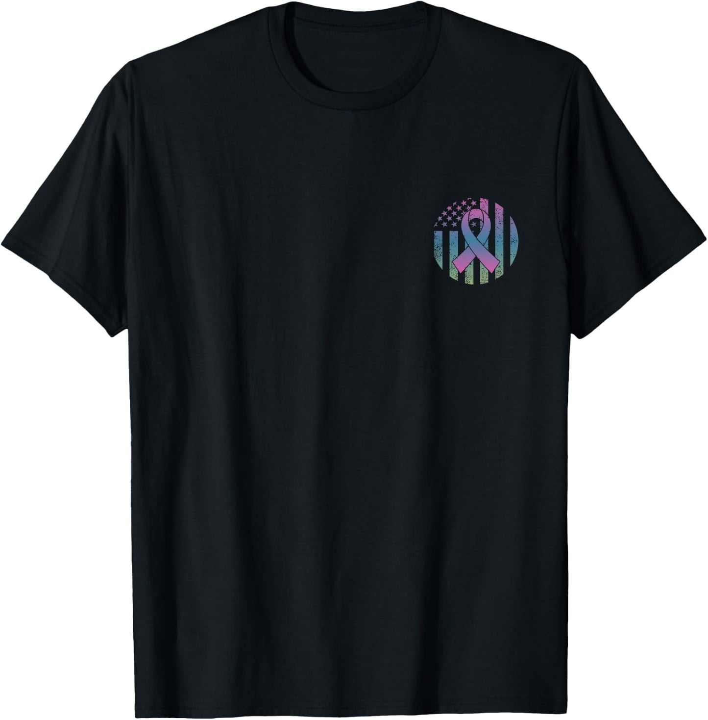 Distressed American Flag Pocket Metastatic Breast Cancer Awa Men T-Shirt - T-Shirt | Black