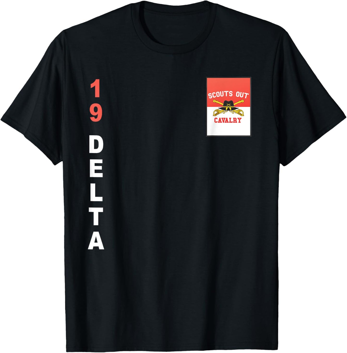 Army 19 Delta Cavalry Scout T Shirt T-Shirt - T-Shirt | Black
