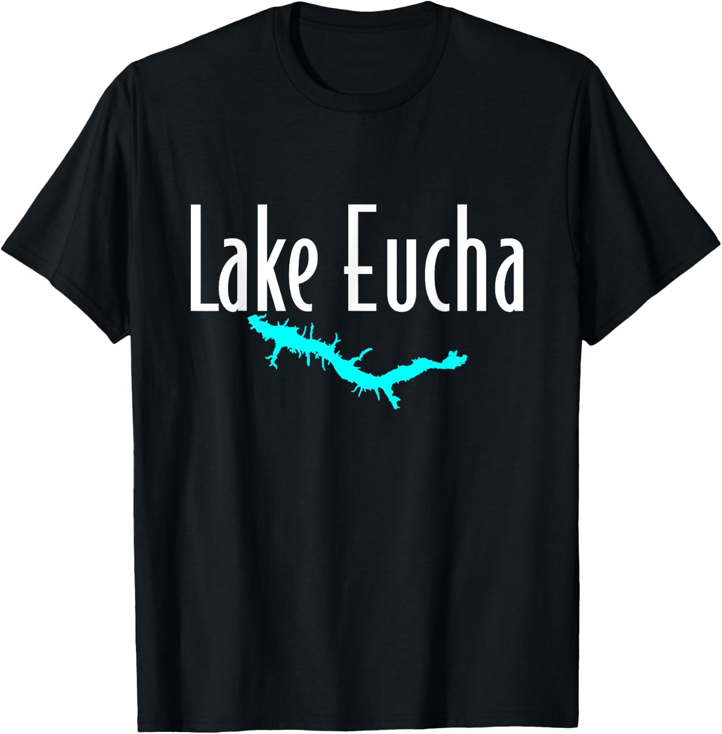 Minimalist Lake Eucha - Oklahoma T-Shirt - T-Shirt | Black