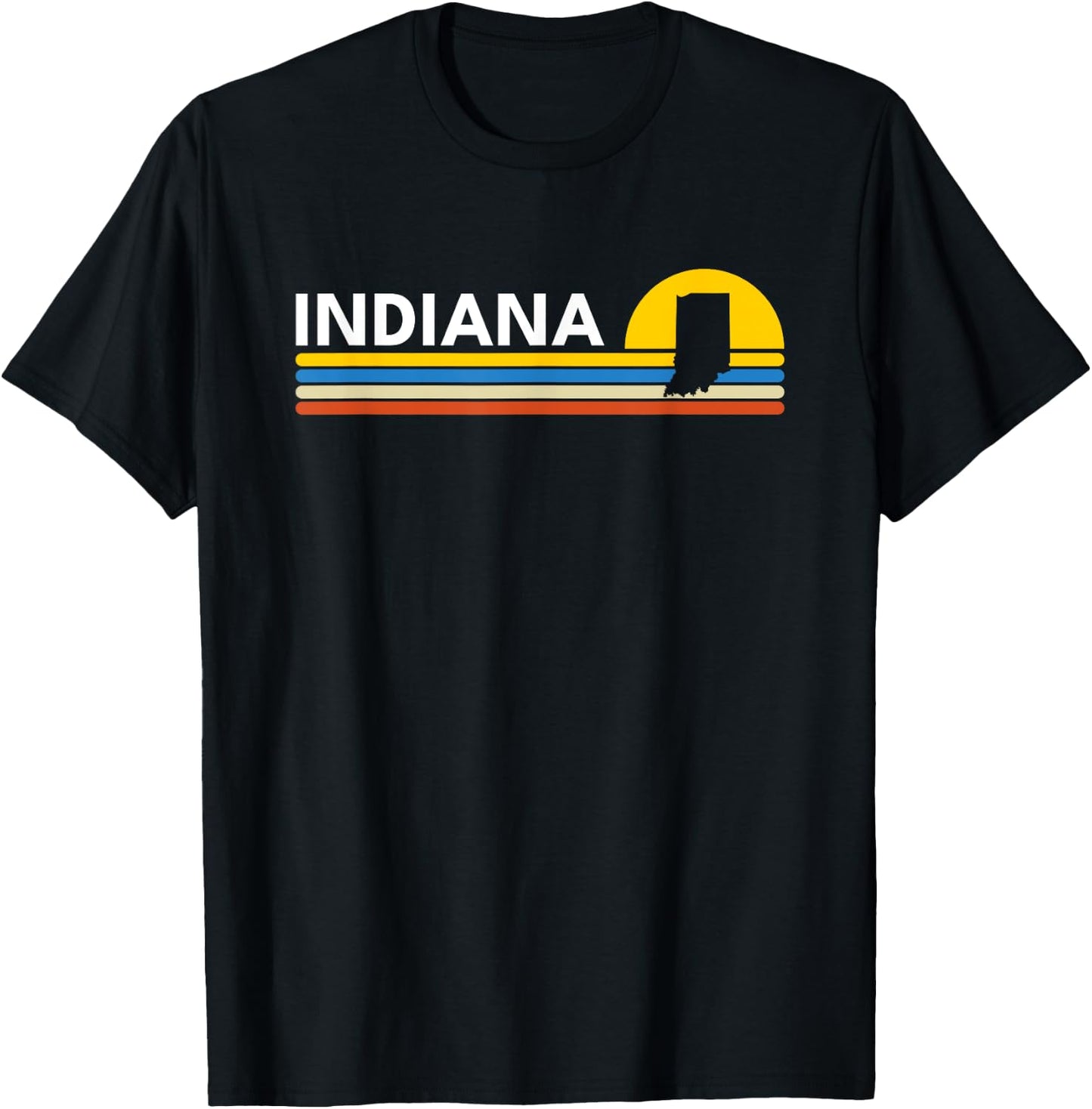 Indiana Map Souvenirs Vintage Retro T-Shirt - T-Shirt | Black