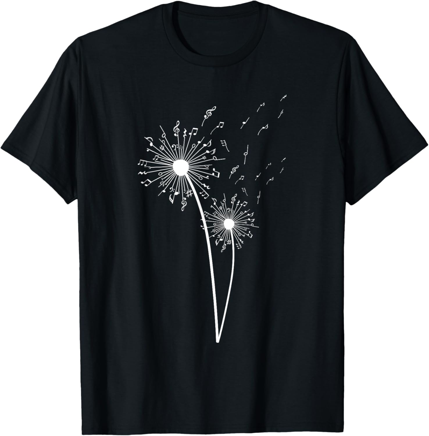 Music Note Design Women Music Teacher Music Lover T-Shirt - T-Shirt | Black