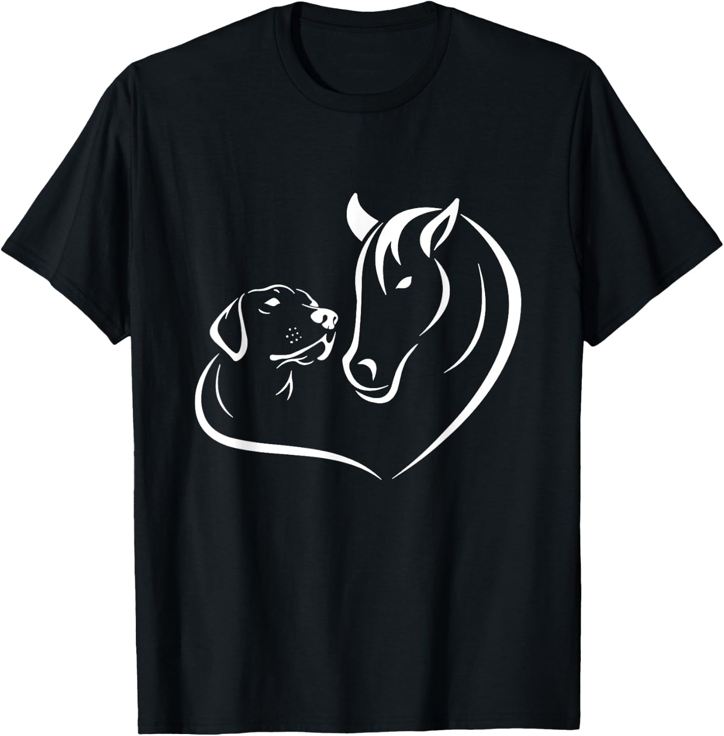 Dog Horse Lovers birthday Fantasy Dogs Funny Horses Women Girls Kids T-Shirt - T-Shirt | Black