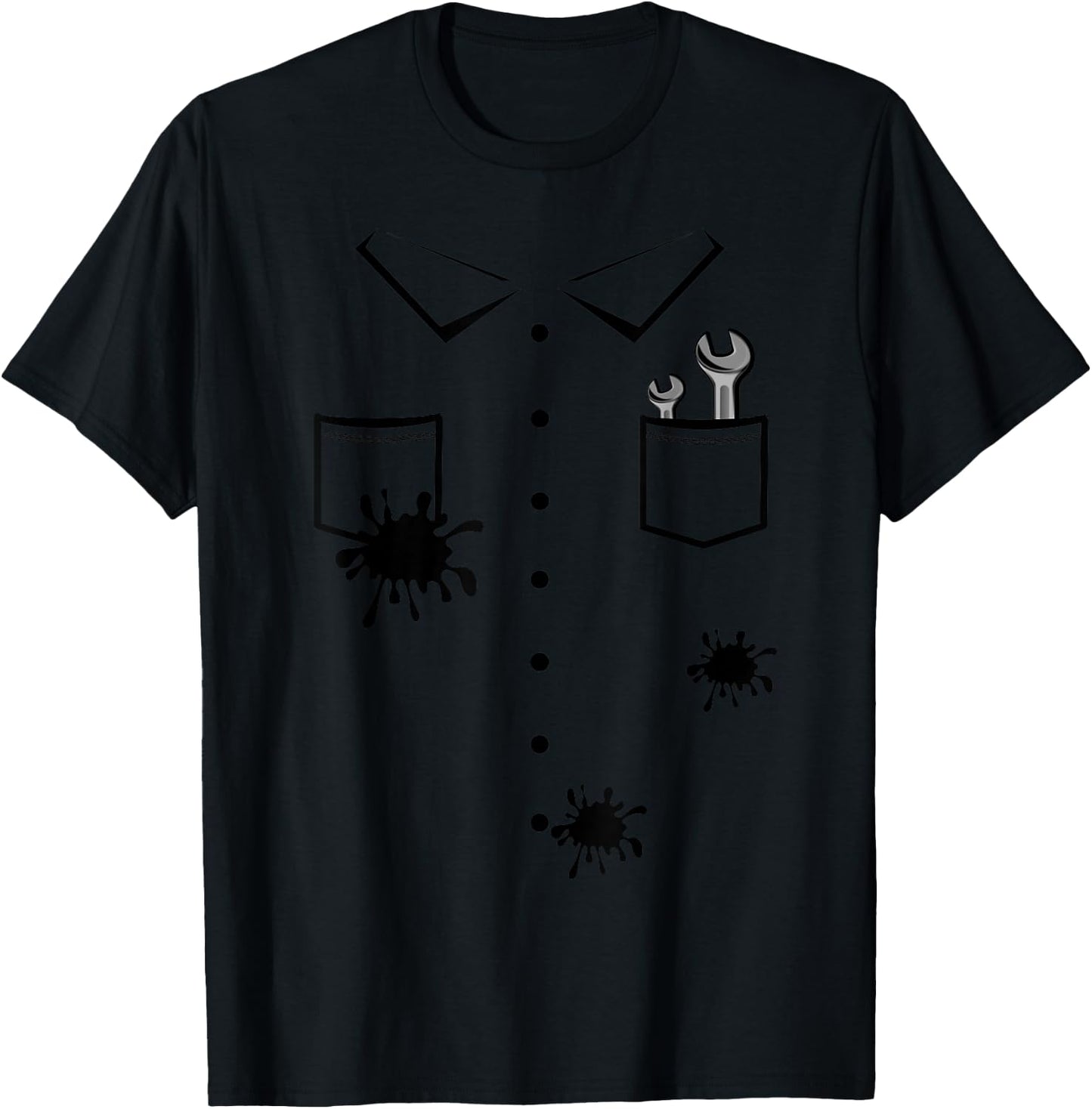 Wrenches Grease Stains Car Mechanic Halloween Costume T-Shirt - T-Shirt | Black