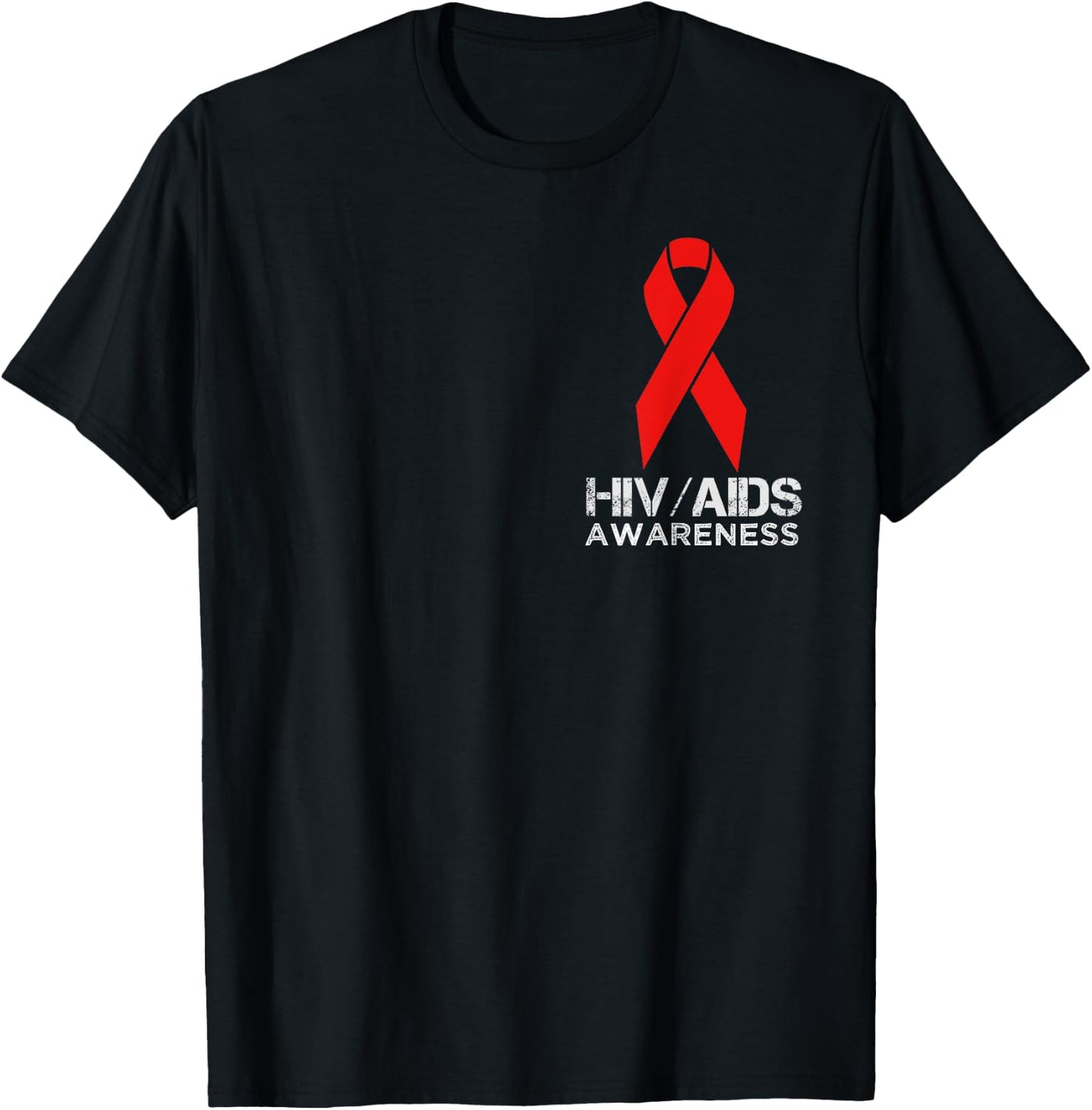 HIV AIDS Awareness Red Ribbon T-Shirt - T-Shirt | Black