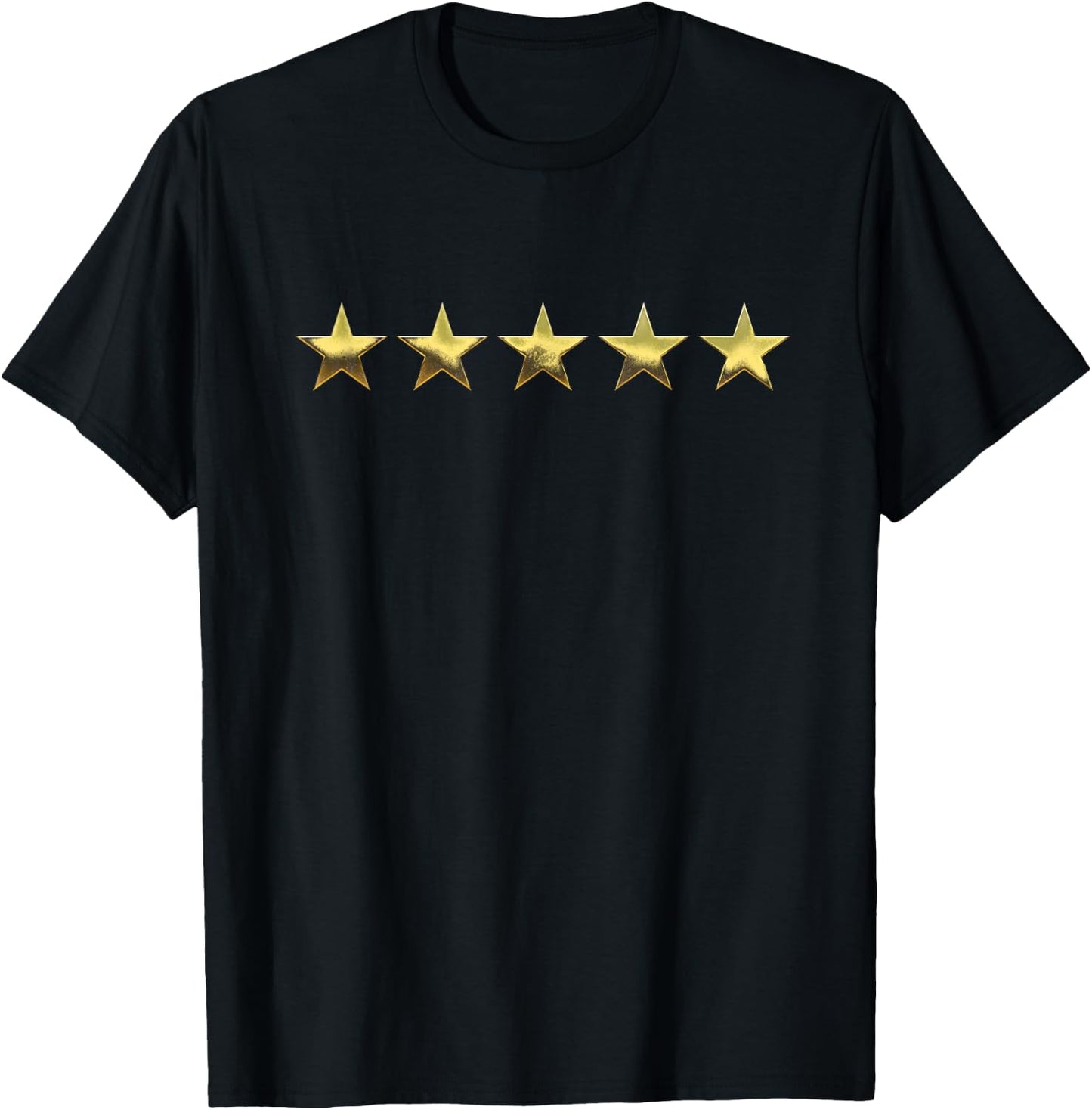 5 Gold Stars Graphic for Teachers and Achieving Top Pupils T-Shirt - T-Shirt | Black