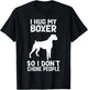 i Hug My boxer So I Dont Choke People T-Shirt - T-Shirt | Black