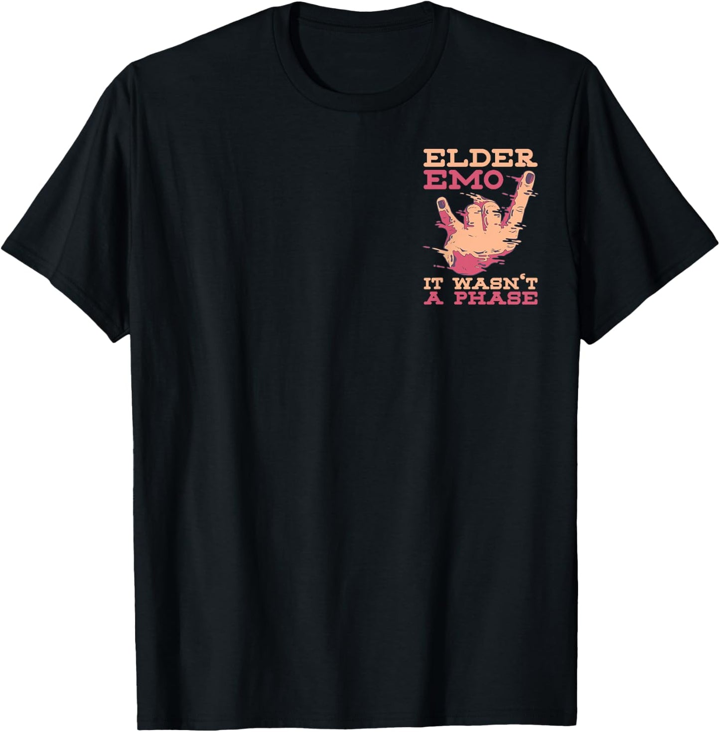 Elder Emo It Wasn't a Phase Minimalist Emo Goth T-Shirt - T-Shirt | Black
