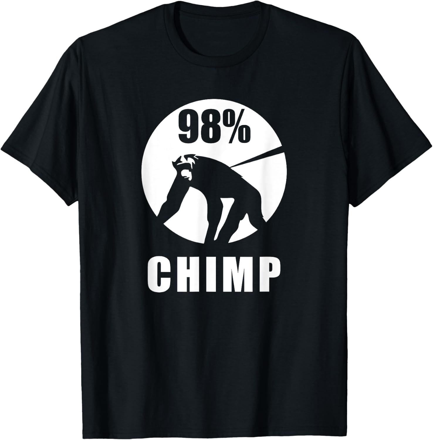 98% Chimp Funny Chimpanzee Ape Monkey T-Shirt - T-Shirt | Black