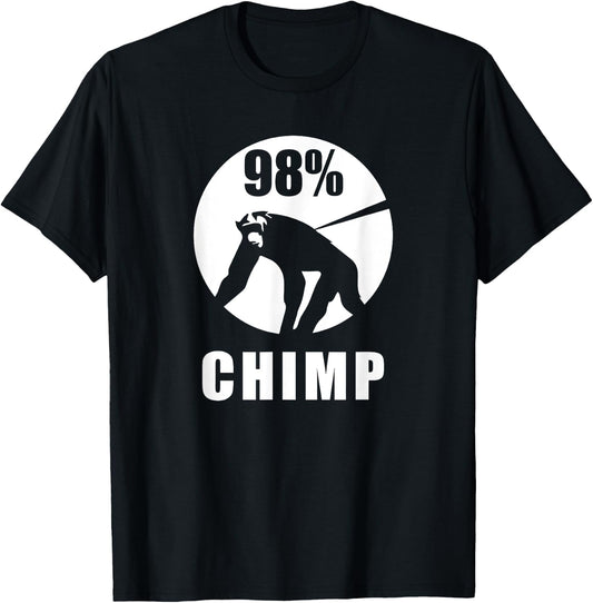 98% Chimp Funny Chimpanzee Ape Monkey T-Shirt - T-Shirt | Black