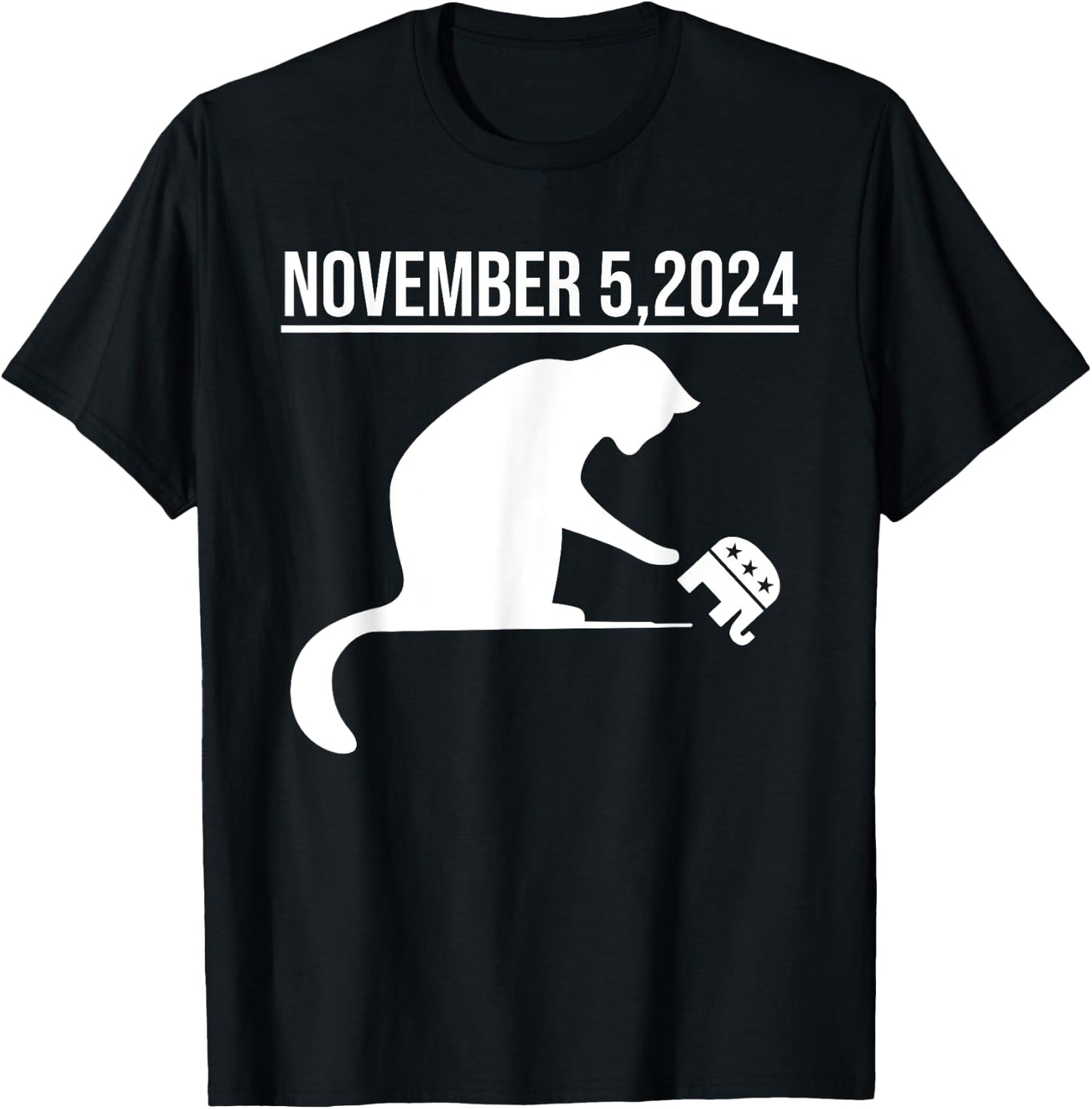 November 5 2024 The Revenge Of The Cat Ladies Cats Kamala T-Shirt - T-Shirt | Black