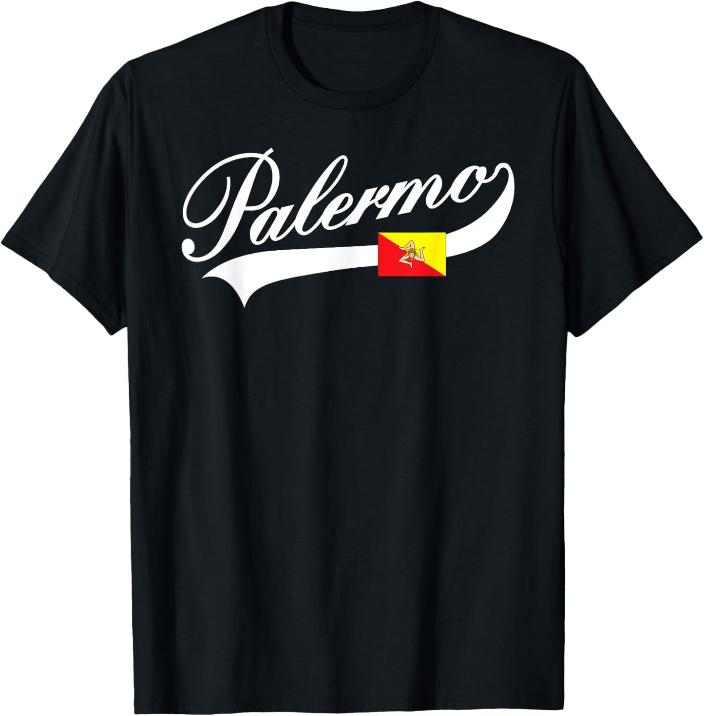 Palermo Sicily Flag Heritage T Shirt T-Shirt - T-Shirt | Black