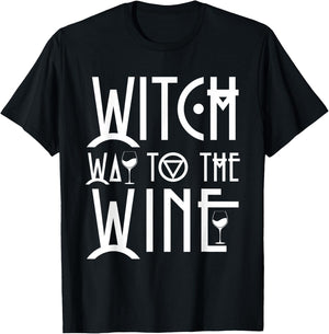 Witch Way to The Wine Halloween Party Costume T-Shirt - T-Shirt | Black