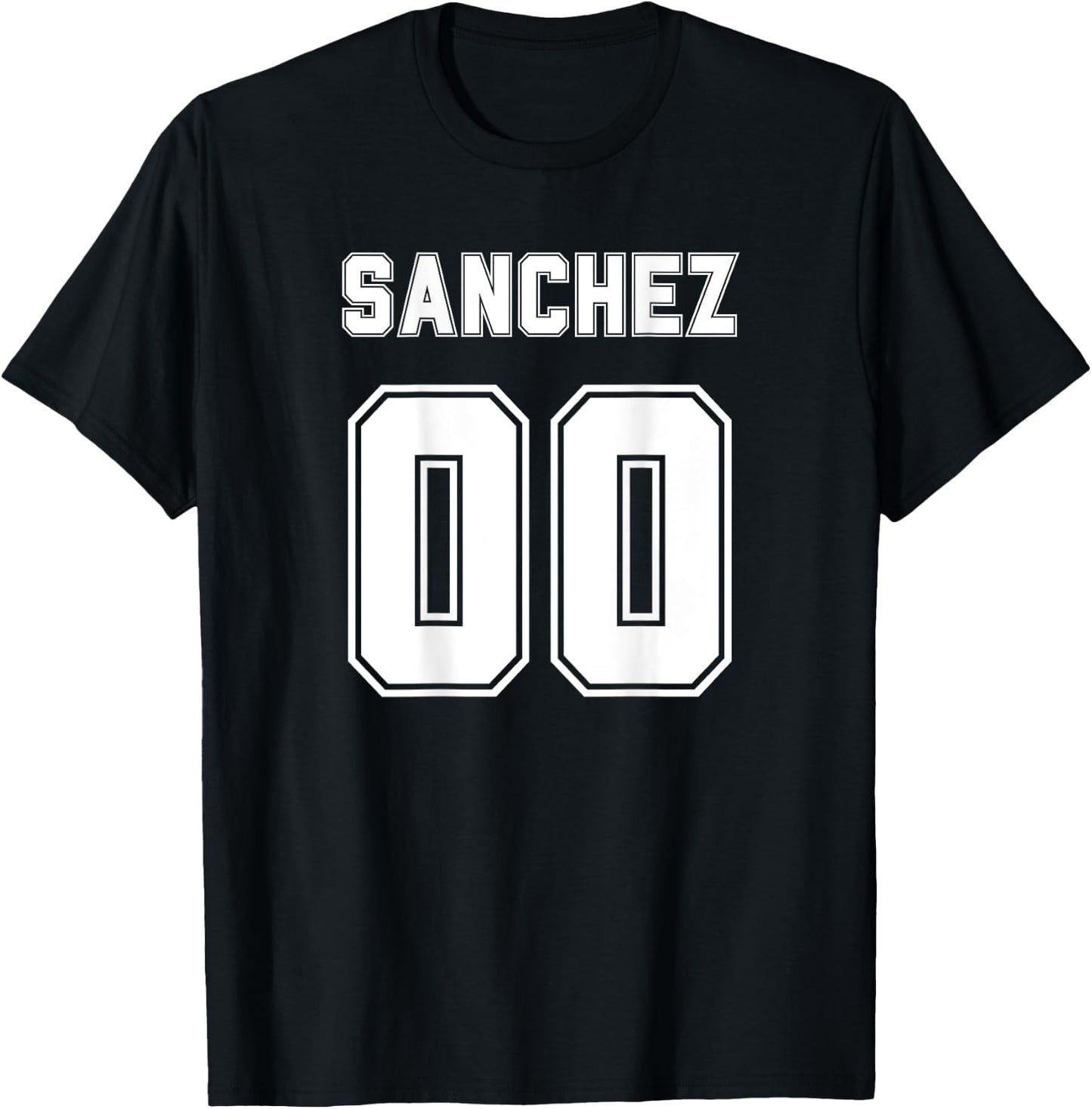 Sanchez Name Back Sports Number Family Team T-Shirt - T-Shirt | Black
