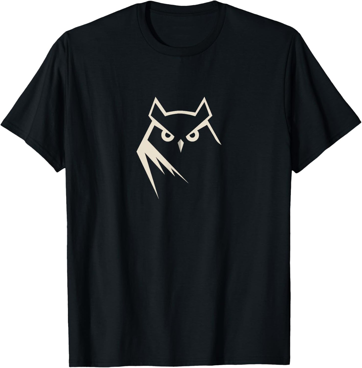 Minimal Snowy Owl Logo Style Minimalistic Abstract T-Shirt - T-Shirt | Black