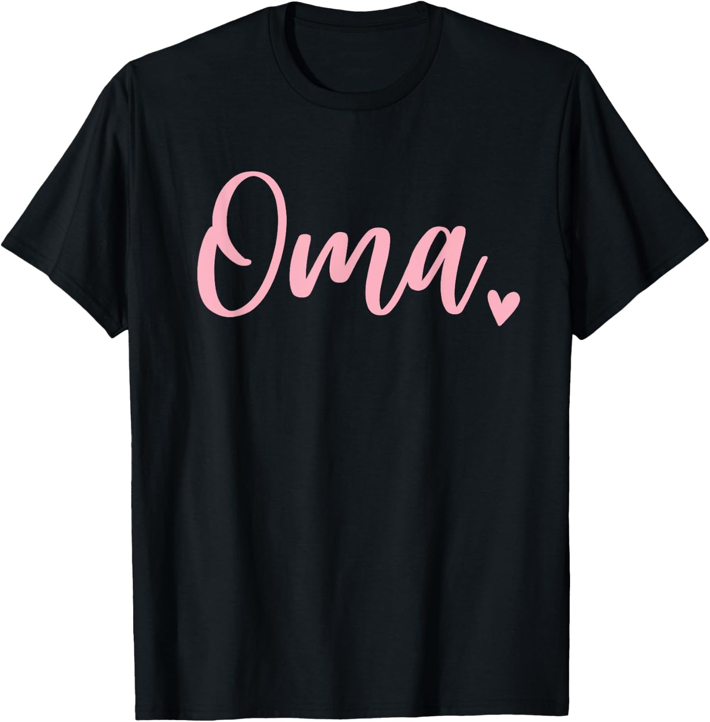 Oma Cute Heart Grandma Pink T-Shirt - T-Shirt | Black