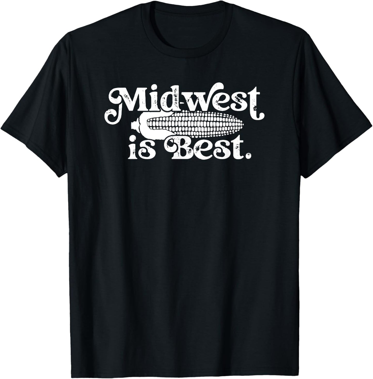 Midwest is Best with Corn Cob and Husk T-Shirt - T-Shirt | Black