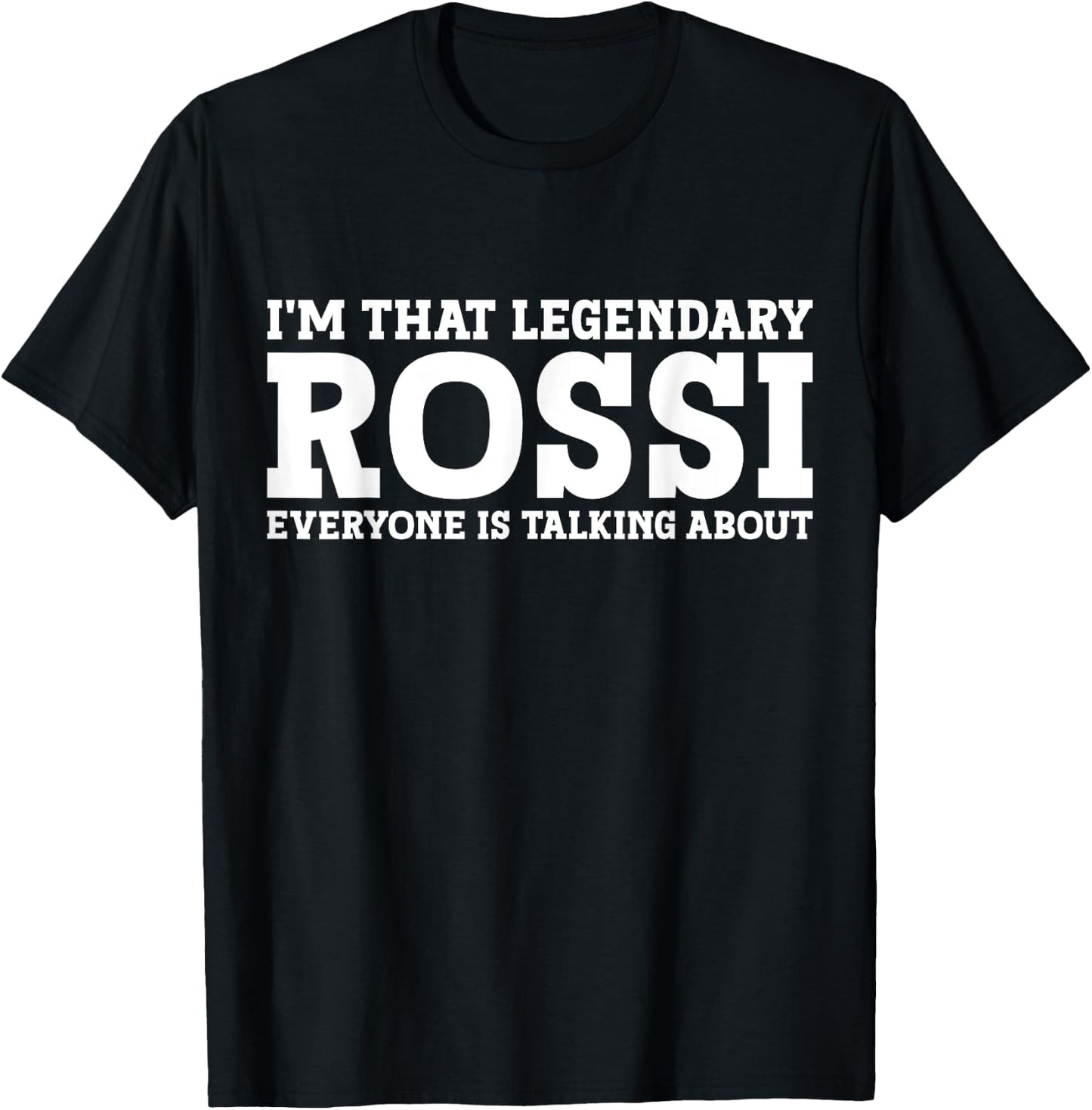 Rossi Surname Funny Team Family Last Name Rossi T-Shirt - T-Shirt | Black
