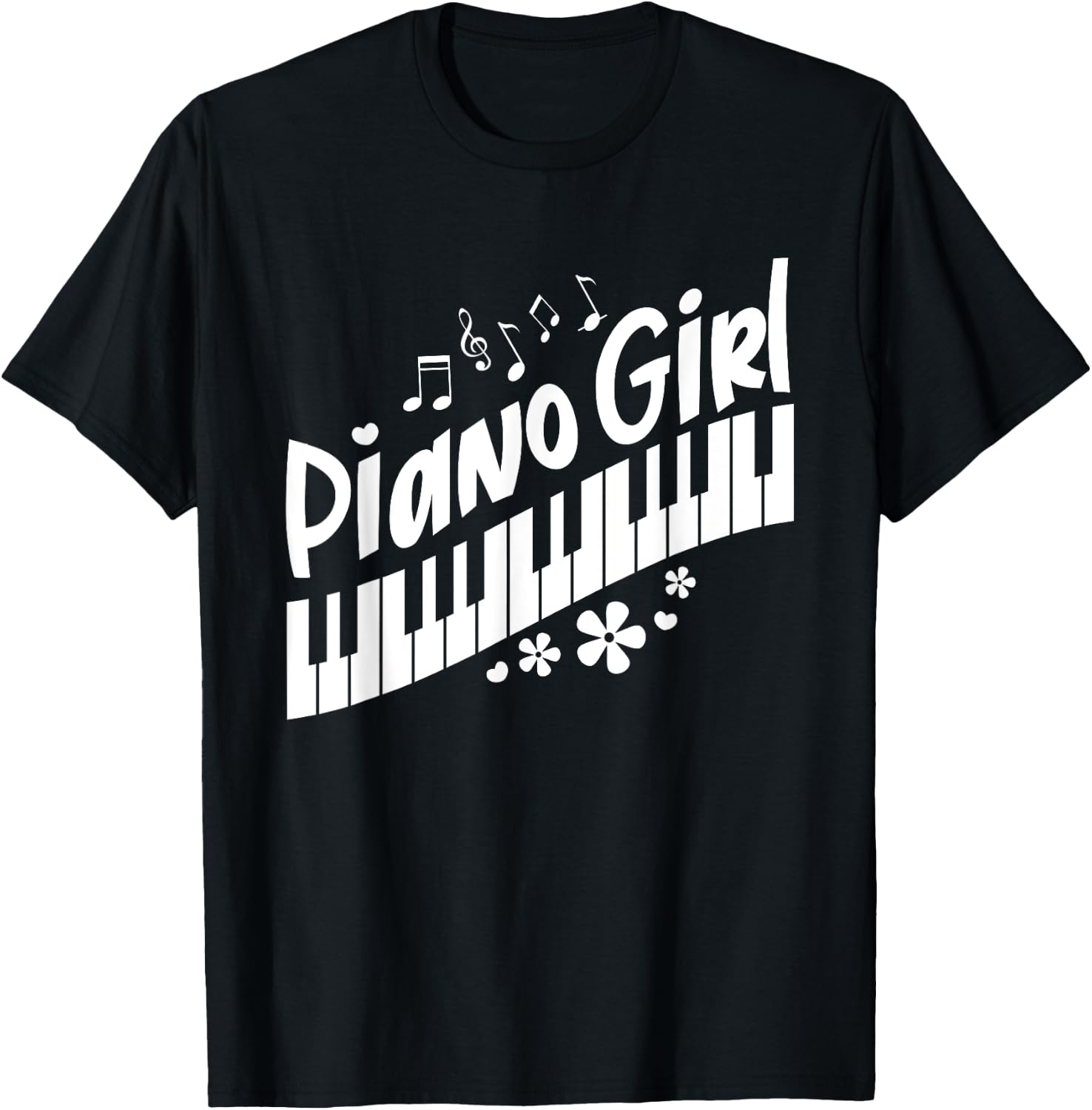 Piano Girl Funny Pianist Music Keyboardist Musician Outfit T-Shirt - T-Shirt | Black
